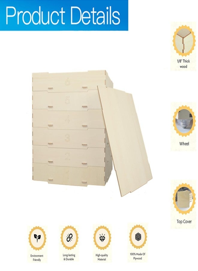 JOYABEST 6 Trays Sorter Sifter Box for Building Blocks, Storage Block Organizer,5 Different Sizes SorterBlock Sorter Sifter Brick Storage with Rollers - Image 4